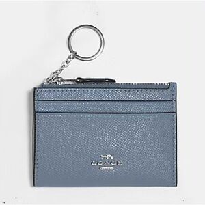 Coach Mini Skinny ID Case Marble Blue